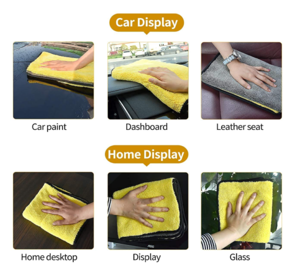 SOFTMATE Combo Pack of 3 Microfiber Car Cleaning Cloth Set, Double-Sided 600 GSM, 40 cm x 40 cm - Image 3