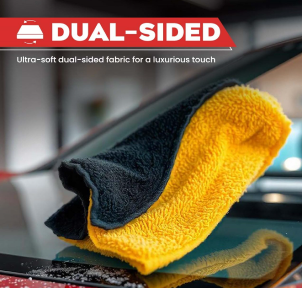 SoftMate Microfiber Car Cleaning Cloth – Double-Sided, Extra Thick Plush (800 GSM) – Pack of 2 - Image 7